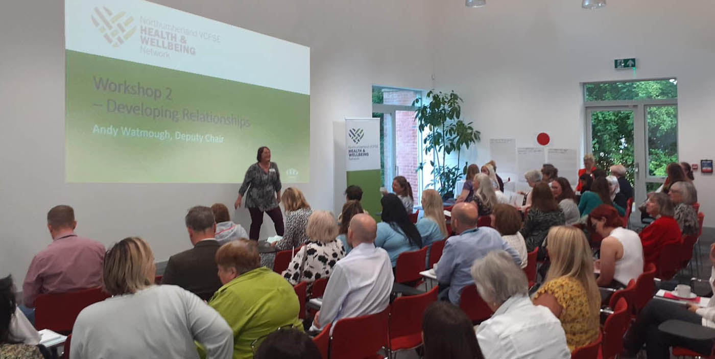 Audience and presenter at the Northumberland Health and Wellbeing conference